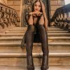Knee High Boots Women, Stretch Calf Platform Lug Sole Long Boots, Square Toe Chunky Heel Tall Boots with side Zipper
