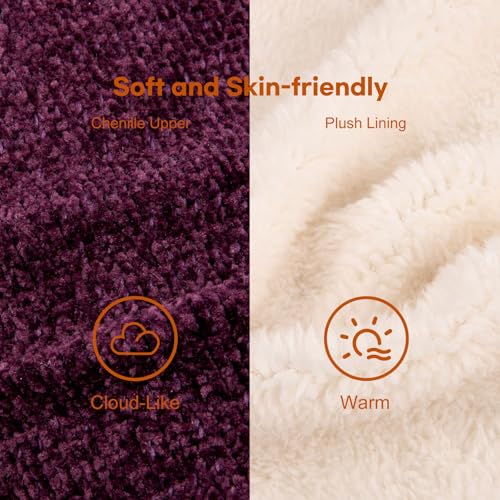Women's Chenille Knit Bootie Slippers Cute Warm Plush Fleece Memory Foam House Shoes Indoor Outdoor