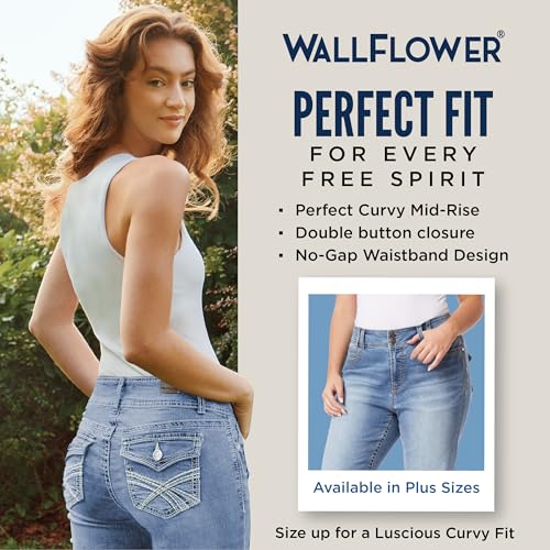 Luscious Curvy Bootcut Jeans for Women Mid-Rise Insta Stretch Denim, Size Inclusive Juniors Jeans, Sizes 0 to 24