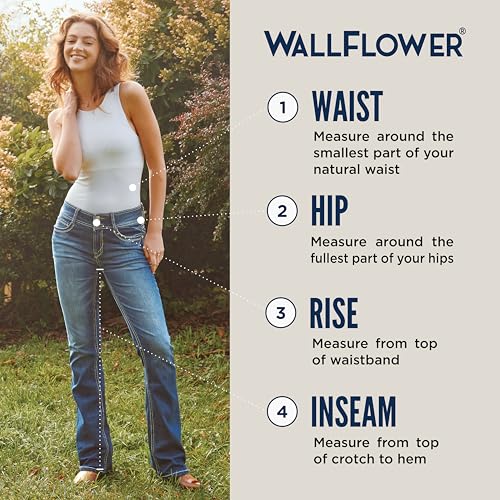 Luscious Curvy Bootcut Jeans for Women Mid-Rise Insta Stretch Denim, Size Inclusive Juniors Jeans, Sizes 0 to 24